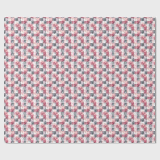 Papier Cadeau Mini Résumé Vichy Rose et Gris (Plat)