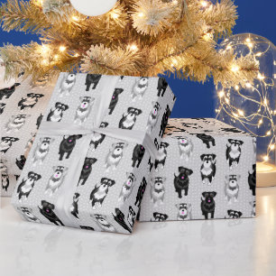 Papier Cadeau Miniature mignonne ou Motif Schnauzer standard