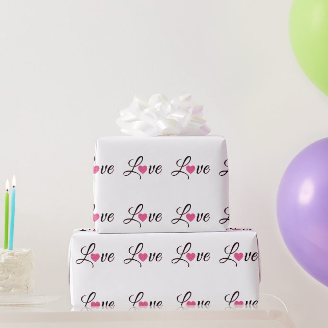 Papier Cadeau Minimal Dotted Heart Design (Cadeaux de fête)