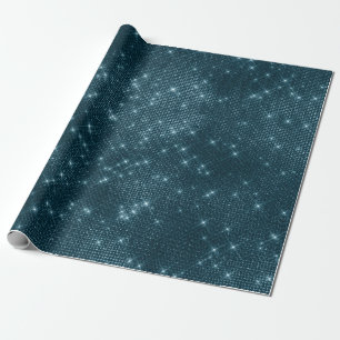 Papier Cadeau Minimal urbain bleu turquoise métallique