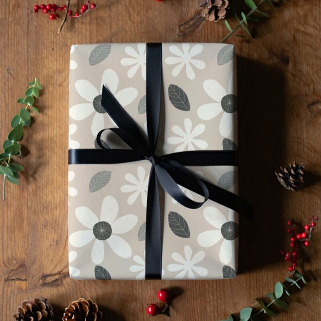 Papier Cadeau Minimalist Floral Wrapping Paper  (Créateur téléchargé)