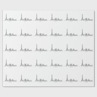 Papier Cadeau Minimalist Paris Skyline Line Art
