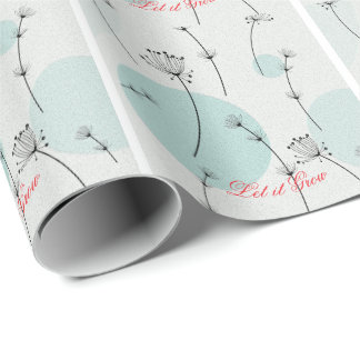 Papier Cadeau  Minimalist Teal Dandelion Seed Wrapping Paper