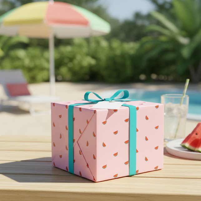 Papier Cadeau Minimalist Watermelon Pattern Gift Wrap Paper  (Créateur téléchargé)