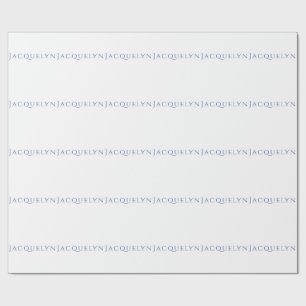 Papier Cadeau Minimaliste Blanc Bleu Élégant Moderne Simple Nom