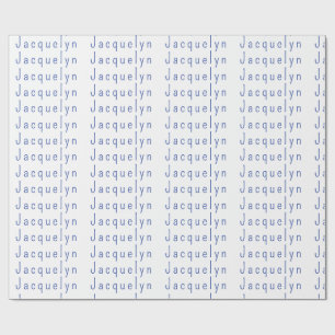 Papier Cadeau Minimaliste Blanc Bleu Plaine Élégant Nom moderne