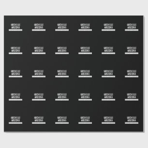 Papier Cadeau Minimaliste Moderne Professionnel Noir