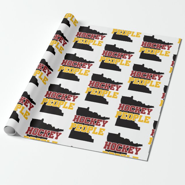 Papier Cadeau Minnesota Hockey Personnes Envelopper du papier (Déroulé)