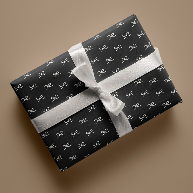 Papier Cadeau Minuscule moderne simple Bow Motif Noël (Créateur téléchargé)