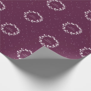 Papier Cadeau Minuscule Winterberry Christmas Holly Wreath