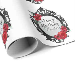 Papier Cadeau Miroir magique blanc neige et pomme