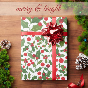 Papier Cadeau Mistletoe and Berries Christmas
