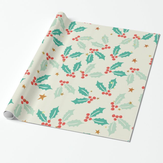 Papier Cadeau Mistletoe de Noël (Déroulé)