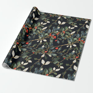 Papier Cadeau Mistletoe de Noël royal sans couture motif BIG