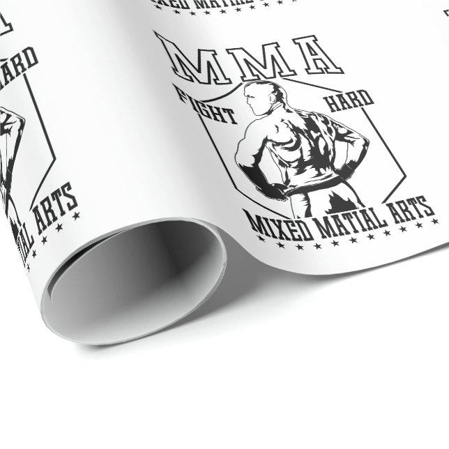 Papier Cadeau MMA Fight Hard (Coin rond)