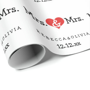 Papier Cadeau Mme et Mme Two Brides Mariage