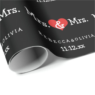 Papier Cadeau Mme et Mme Two Brides Mariage