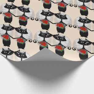 Papier Cadeau Mme + Mme Mariage lesbienne Mariage Chat Cute Brid