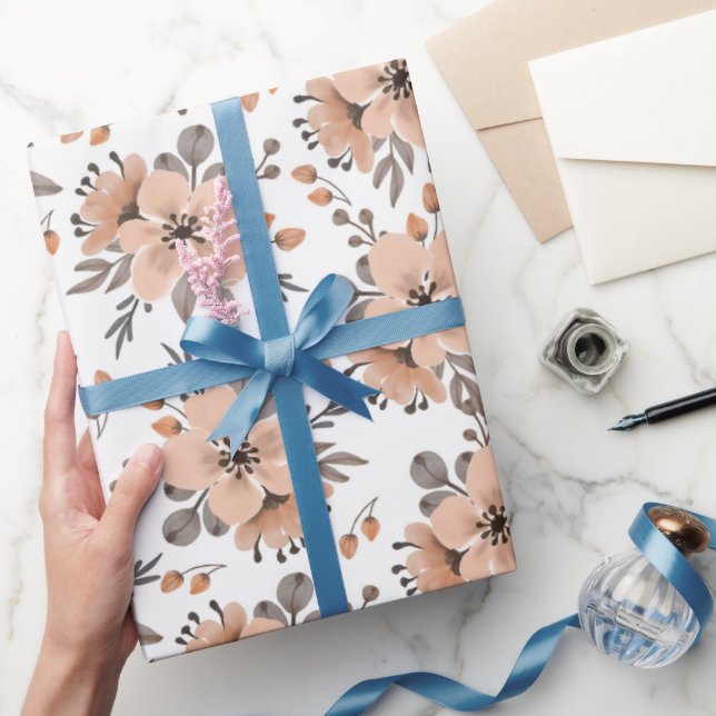 Papier Cadeau Mocha Bloom (Cadeaux)