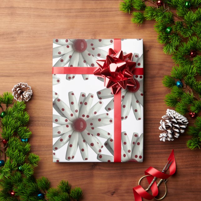 Papier Cadeau Mode Fleur Faisy Floral Retro Mod 60s Jardin (Cadeau de vacances)