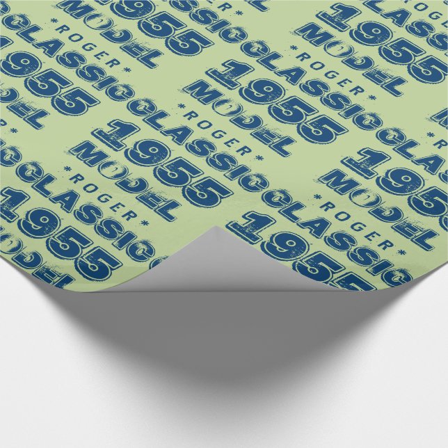 Papier Cadeau MODÈLE CLASSIQUE D'ANNIVERSAIRE 1955 Green J60 (Coin)