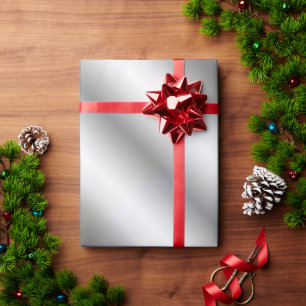 Papier Cadeau Modèle de Cadeau de Style Métallisé Argenté Glam