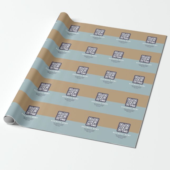Papier Cadeau Modèle de code QR moderne modifiable | Couleurs co (Déroulé)