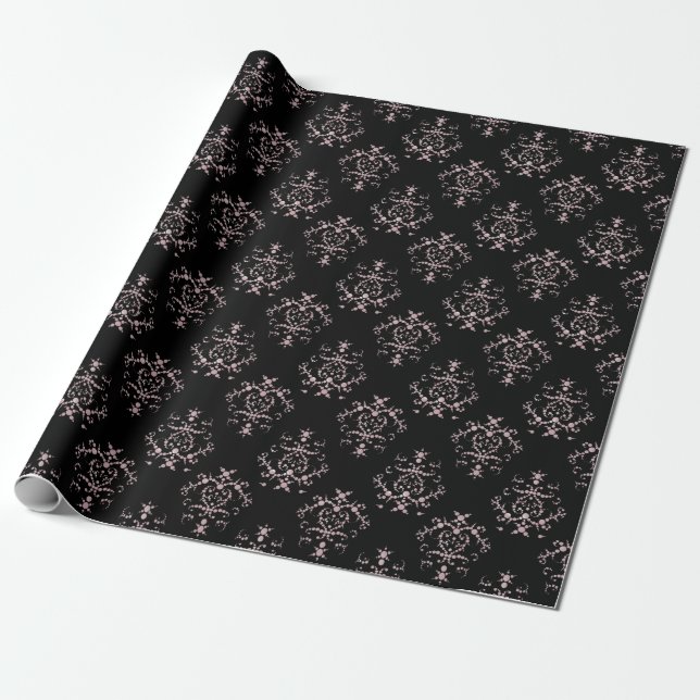 Papier Cadeau Modèle de Damas vintage (Déroulé)