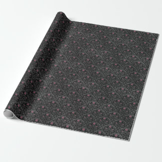 Papier Cadeau modèle de fleurs de goth occulte foncé gothique