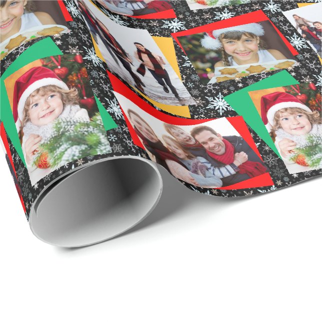 Papier Cadeau Modèle de flocon de neige de papier de Noël de (Coin rond)