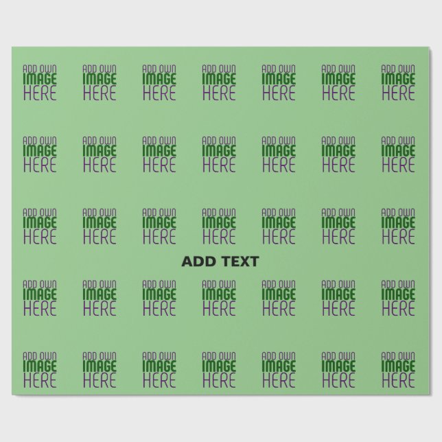 PAPIER CADEAU MODELE DE TEXTE D'IMAGE VERT MENTHE ÉDITABLE MODER (Plat)