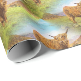 Papier Cadeau Modèle des montagnes de vache