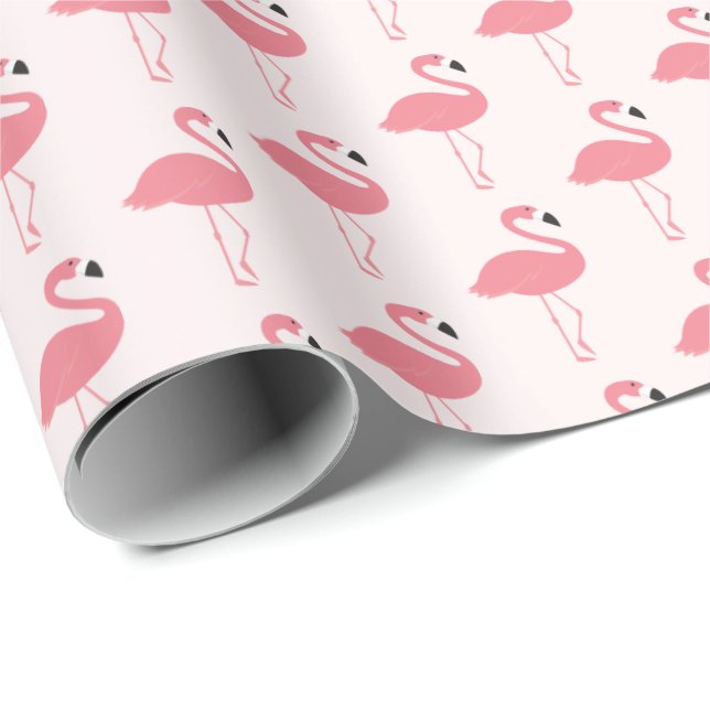 Papier Cadeau Modèle flamant rose (Coin rond)