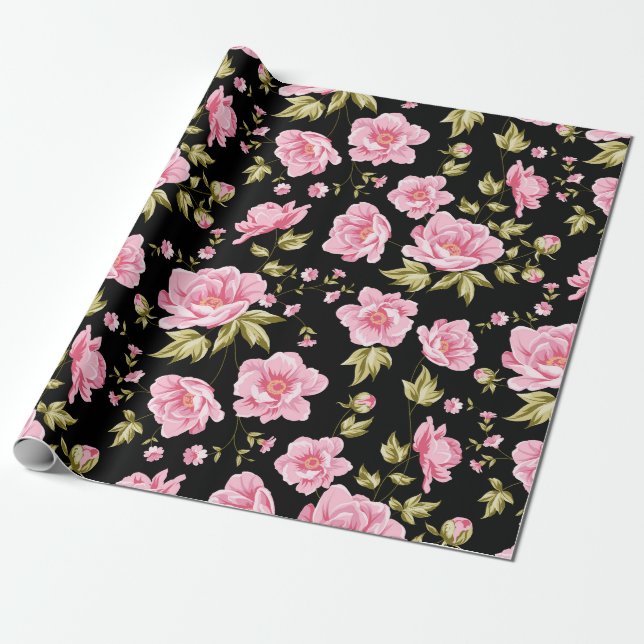 Papier Cadeau Modèle floral (Déroulé)