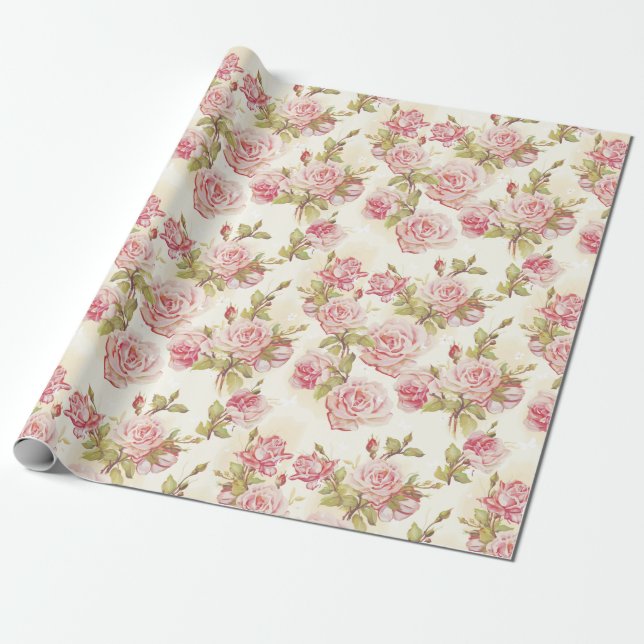 Papier Cadeau Modèle floral (Déroulé)