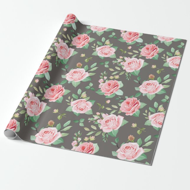 Papier Cadeau Modèle floral (Déroulé)