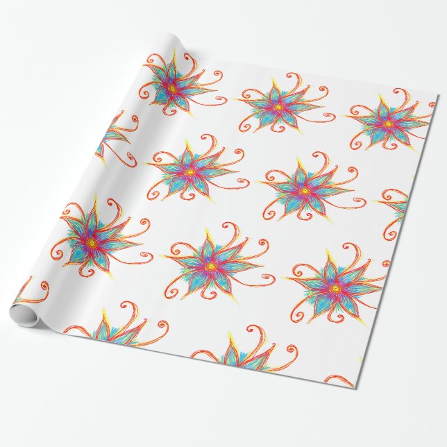 Papier Cadeau Modèle floral (Déroulé)