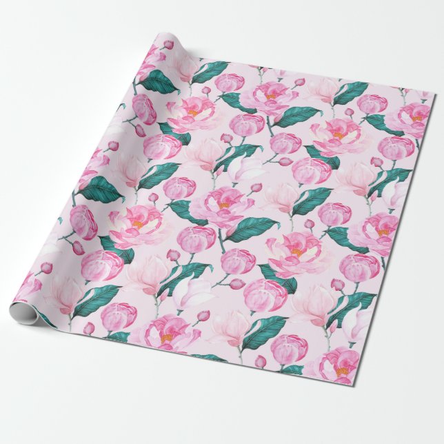 Papier Cadeau Modèle floral (Déroulé)