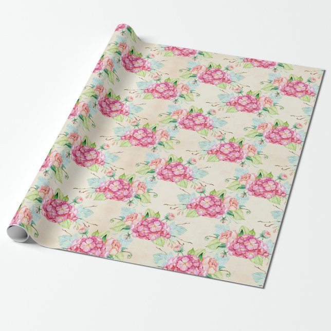 Papier Cadeau Modèle floral (Déroulé)