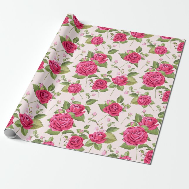 Papier Cadeau Modèle floral (Déroulé)