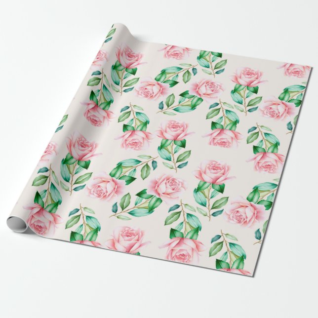 Papier Cadeau Modèle floral (Déroulé)