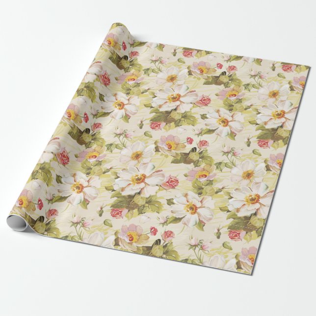 Papier Cadeau Modèle floral (Déroulé)