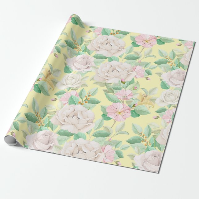 Papier Cadeau Modèle floral (Déroulé)