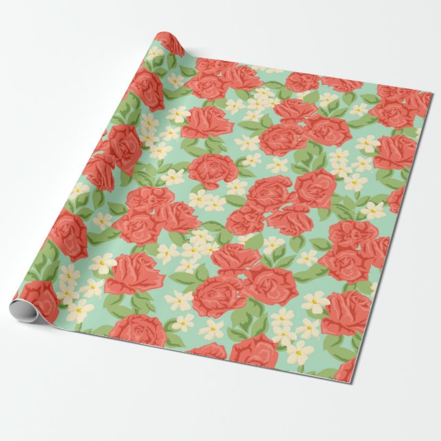Papier Cadeau Modèle floral (Déroulé)