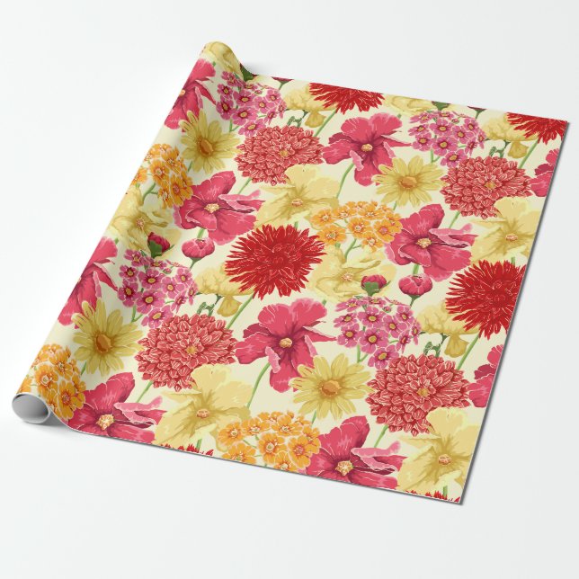 Papier Cadeau Modèle floral (Déroulé)