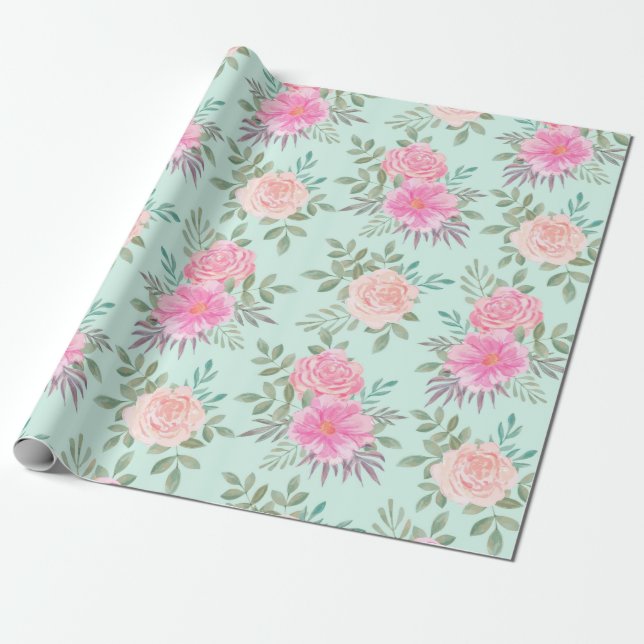 Papier Cadeau Modèle floral (Déroulé)