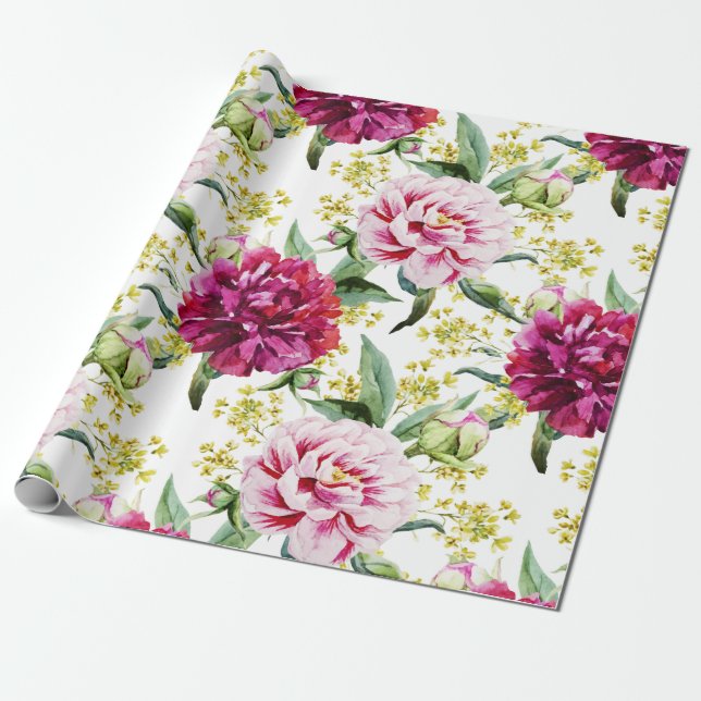 Papier Cadeau Modèle floral (Déroulé)