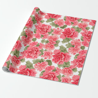 Papier Cadeau Modèle Floral Bégonia Fleurs