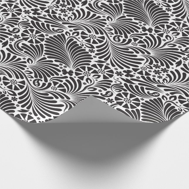 Papier Cadeau Modèle Floral Chic Moderne (Coin)