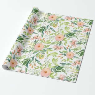 Papier Cadeau Modèle floral de printemps